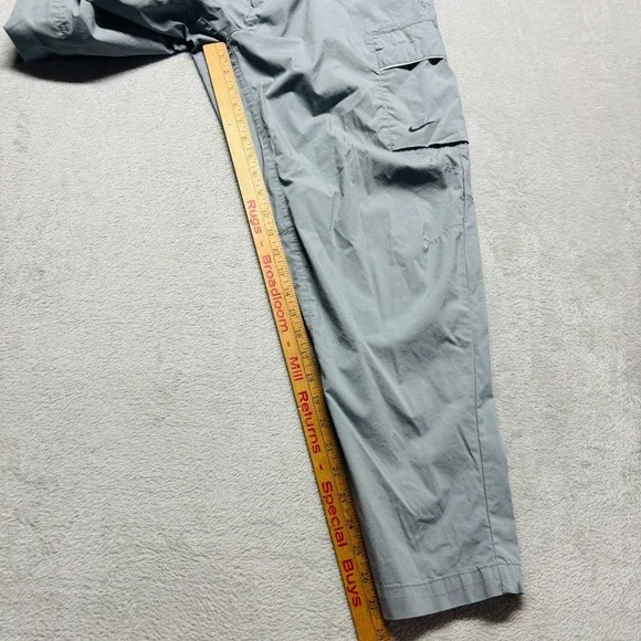 Nike Sportswear Tech Unlined Woven Cargo Pants Mens 34 Gray Stretch Drawstring - Picture 10 of 10